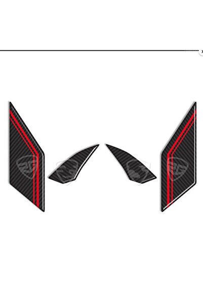 Redline Grafik Pcx 2021 Karbon Desen Kırmızı Basamak ve Basamak Altı Koruyucu...