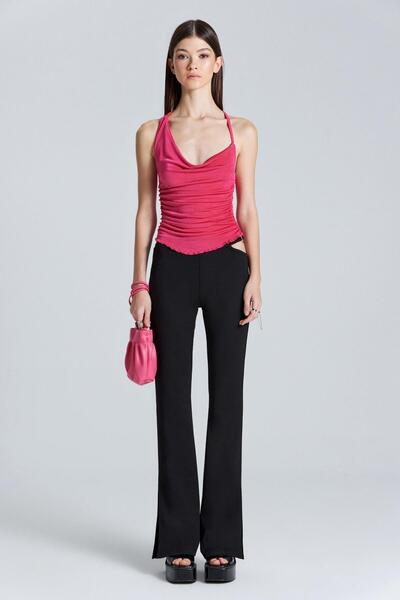 World Fashion Trends 2427 Φούξια Μπλούζα με Σταυρό Πίσω Λουράκι