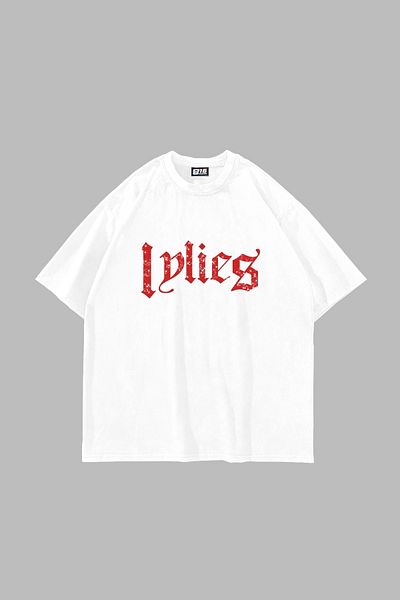 Sekizbiraltı Lylies Red Stone Printed Oversize Unisex Λευκό Tshirt
