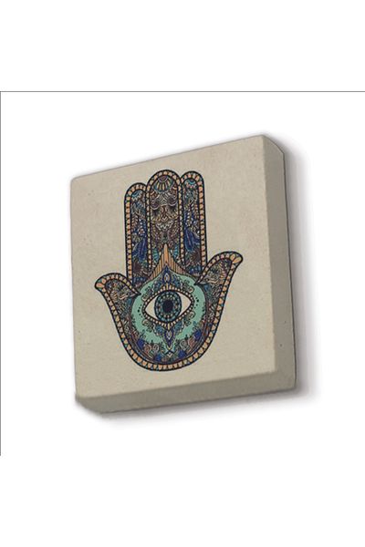 Sadrazam Fatima's Hand Printed Natural Stone Magnet 5X5 Kd-1