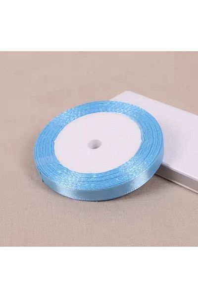 PASAMİA Blue Color Satin Ribbon 6 mm 25 Yards (2 Pieces)