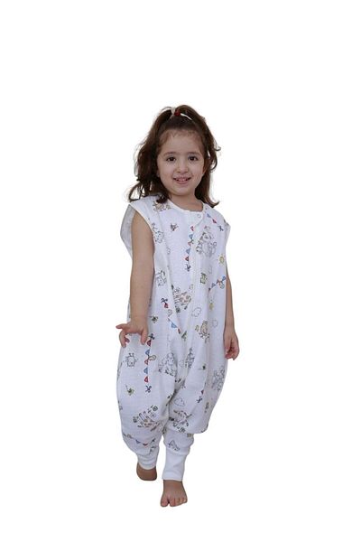 Next Baby Naturtouch 100% Cotton Muslin Lamb Patterned Short Sleeve Zippered Sleeping Bag