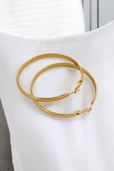 Çlk Accessories 30mm Steel Square Cut Hoop Earrings 35595