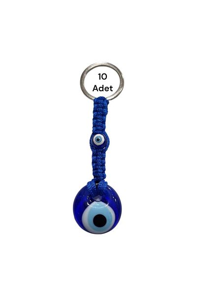 erdoğan hobi Keyring 10 Pcs Evil Eye Keyring Gift Keyring Distribution Ornament Knitted Glass Evil Eye Ornament