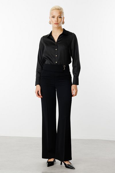 Ekol Wide Leg Trousers with Buckle Waist