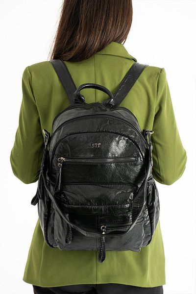 571 Collections Çanta Smart Leather Backpack with USB Input and Carrying Pocket - Charging Cable