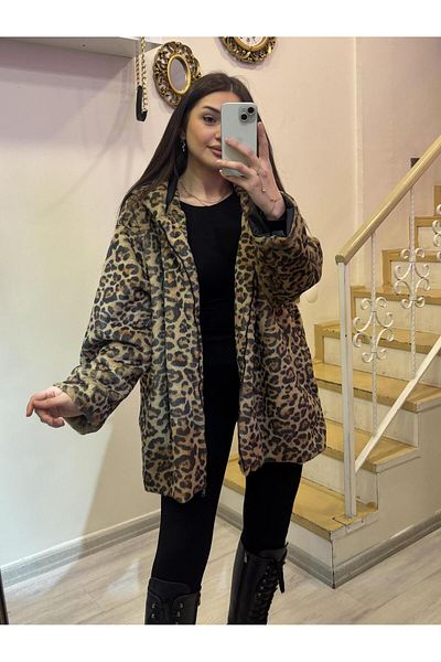 ROSSA Large Size Hooded Leopard Fur