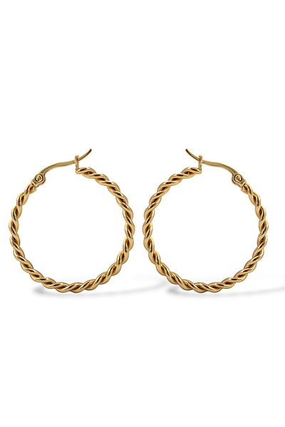 Çlk Accessories Steel Thin Twirl Ring/Earrings 35592