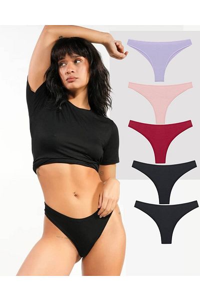 GECKO COLLECTION Gecko Brazilian Elastic String Thong 5 Pcs