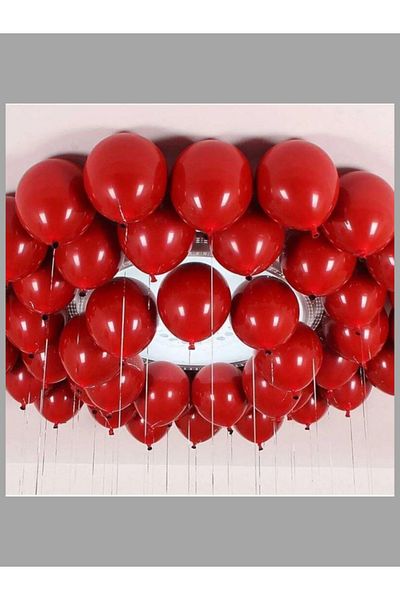 Zanzibar 25 Pcs Red Balloon - Balloon Lanyard - 100 Pcs Balloon Tape Adhesive - Dear Celebration Balloon Set