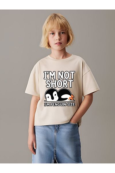 uyguntarz Kinder-T-Shirt aus Baumwolle mit Pinguin-Aufdruck