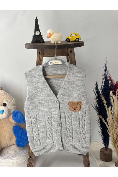 Cloudy Kids Baby Boy Embroidered Knitwear Cardigan&Vest
