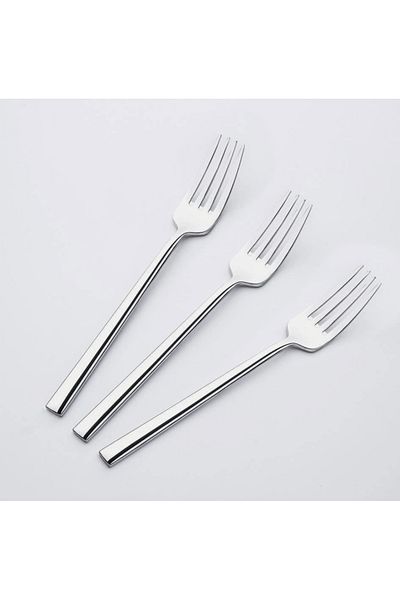 MORMAVİ Nehi̇r Dalyan Model 12 Pieces Dessert Fork (Stainless Steel Guaranteed)