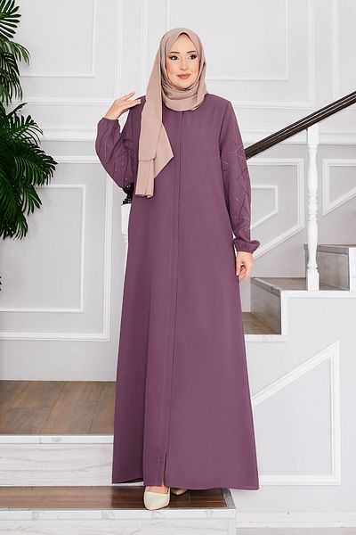 EBRUTESETTÜR Ravza Stone Hijab Ferace with Sleeves