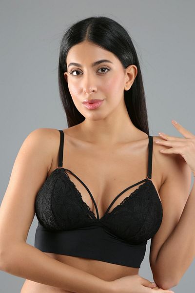 cotonhause Γυναικείο Άδειο Καπάκι Μαύρο Bralet σουτιέν C0T2N3O833