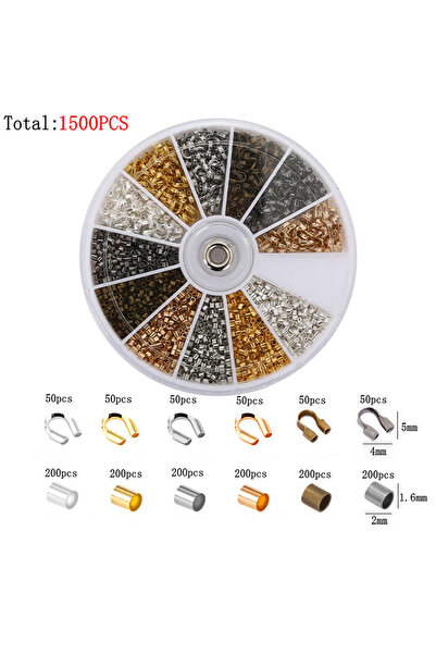 choice2 6600 قطعة/علبة، 6 أنماط، خرزات تجعيد الأنابيب النحاسية، أطراف، أغطية ...