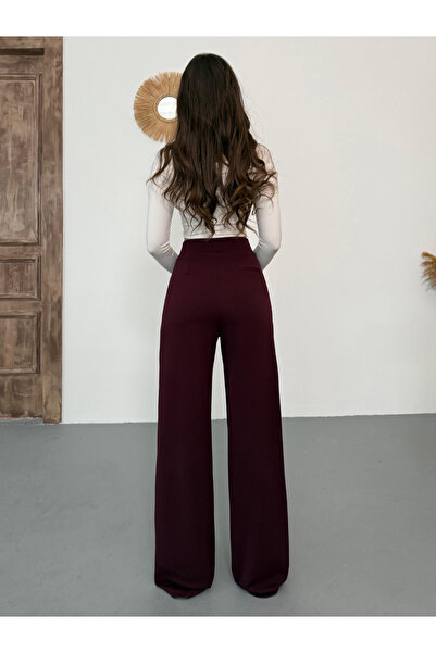 BİKELİFE Women's Lycra Velcro Closure Palazzo Wide Leg Pants