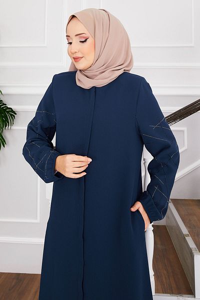 EBRUTESETTÜR Ravza Stone Hijab Ferace with Sleeves