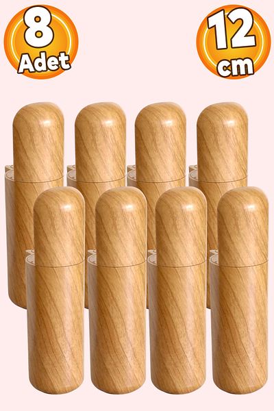 Badem10 Capsula Bohemian (PREMIUM) Mobila Canapea Fotoliu Picior Baza Picioare Lemn Cu Motiv 12 Cm 8 Buc