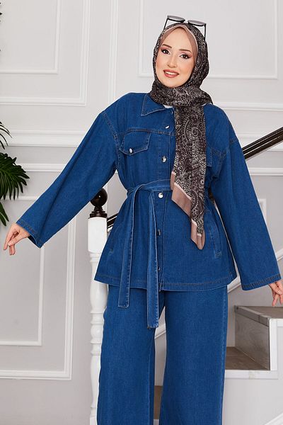 EBRUTESETTÜR Jacket & Pantalon Hijab, Denim Suit