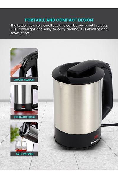Olsenmark Electric Kettle 0.5 L 240.0 W Omk2048n Stainless Steal