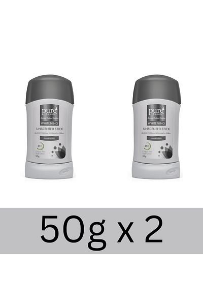 PURE BEAUTY Whitening Antiperspirant Deodorant Stick Unscented x2
