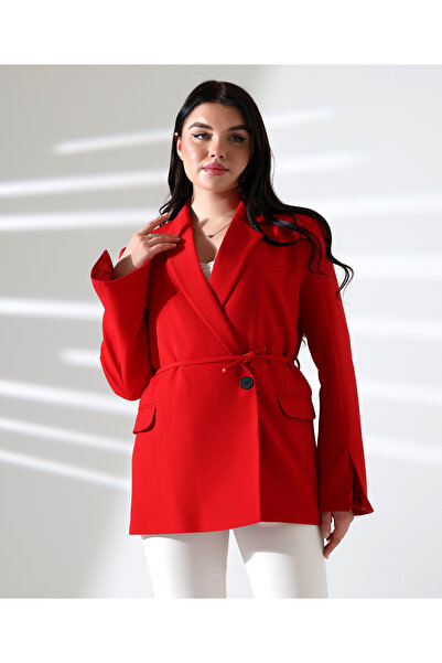 COCOCİX 1 Button Belted Jacket New Season