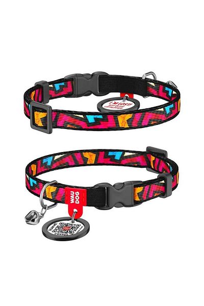 WAUDOG COLLAR Collar Qr Cat Collar with Passport 20-30 cm 10 mm "Graffiti"