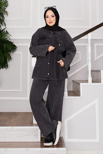 EBRUTESETTÜR Jacket & Pantalon Hijab, Denim Suit