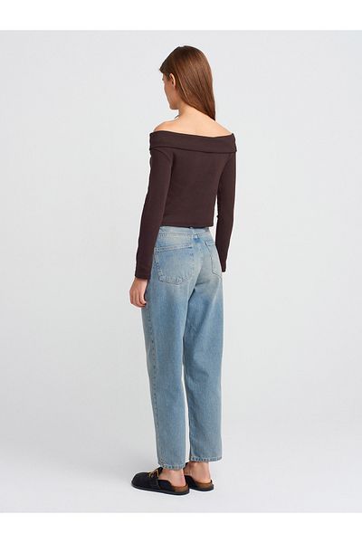 Dilvin 71350 Blue Relax Denim Pantaloni Tint Wash