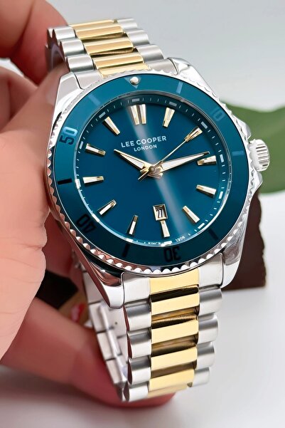 Lee Cooper Lc07841.270 - Men's Gold-silver Color Steel Cord Wrist Watch 3atm Bracelet Zmlc018