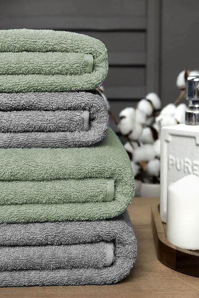 Mira Home Σετ πετσετών μπάνιου 4 τεμαχίων Μαλακό μεγάλο σετ πετσετών βαμβακερές πετσέτες 90Χ150 εκ. Γκρι