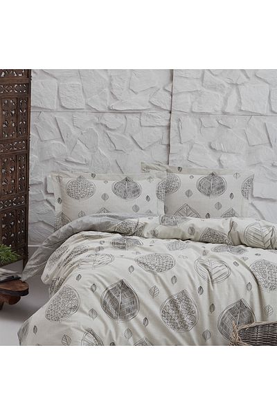 Keep London Σετ παπλωματοθήκης Dolce Sleep Series 100% βαμβακερό διπλό-Γκρι