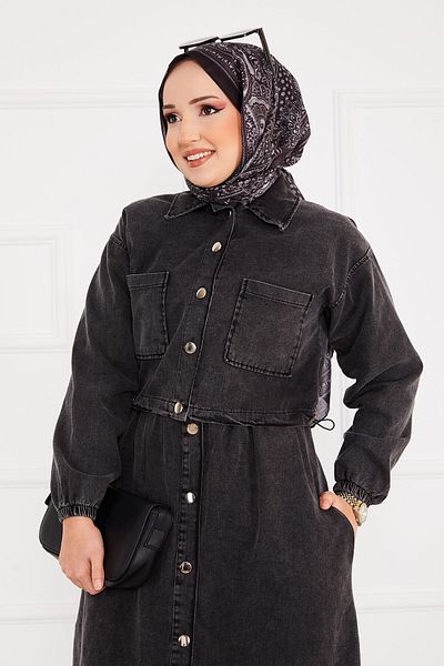 EBRUTESETTÜR Jacket Dress - Denim Hijab Suit