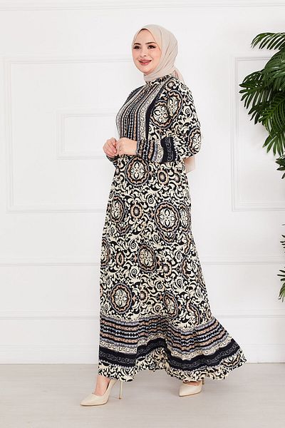 EBRUTESETTÜR Patterned Viscose Hijab Dress