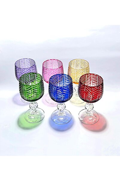 Kristal Market مجموعة أكواب ماء فاخرة مصنوعة يدويًا من الكريستال بوهيميا بنمط...