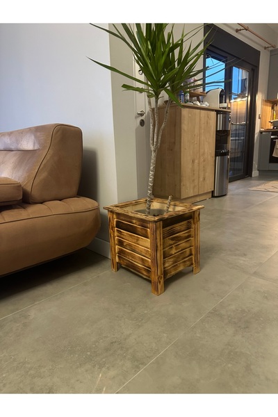 Home Doğal Ahşap Saksı Balkon Bahçe Dekorasyon