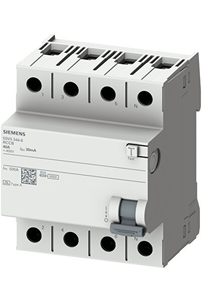 Siemens 4x25a 300ma Trifaze Kaçak Akım Rölesi 5sv5642-6 25 Amper