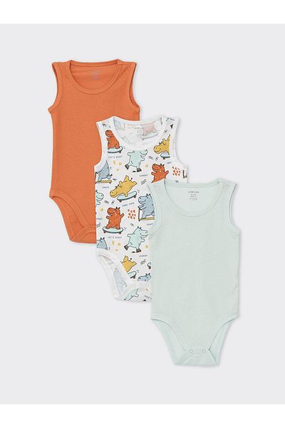 LC Waikiki Crew Neck Printed Baby Boy Snapback Body 3-Piece (S4)