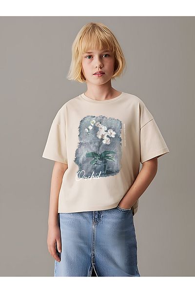 uyguntarz Children's Orchid Printed Cotton T-shirt