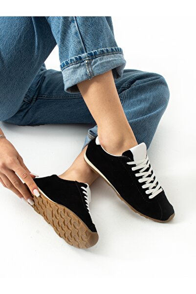 ALEMDAR AYAKKABI FULGOR Siyah Hakiki Deri Kadın Sneakers
