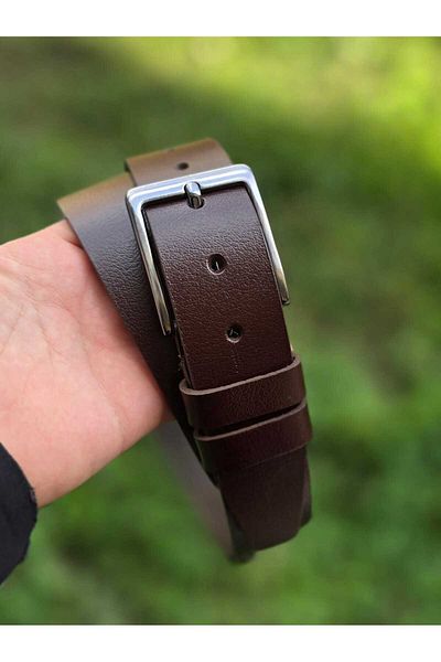 Kemerix Ζώνη 100% γνήσιο δέρμα 4 cm Bitter Brown Κατάλληλη για τζιν και καμβά