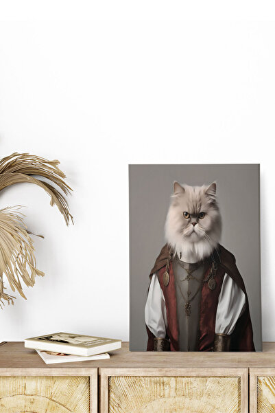 qoeuyl boutique Ζωγραφική με θέμα τη μεσαιωνική γάτα No:12 Retro Vintage 18x2...