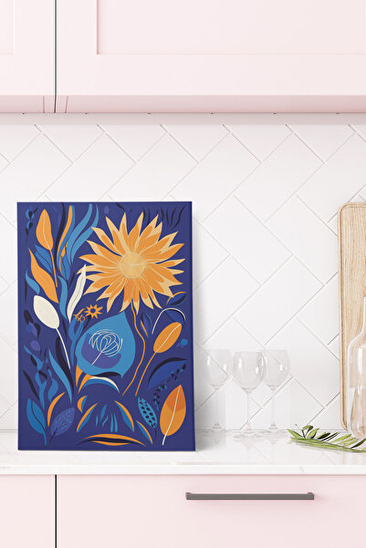 qoeuyl boutique Floral Botanical Themed No:8 Retro Vintage 18x27 MDF Ξύλινη α...