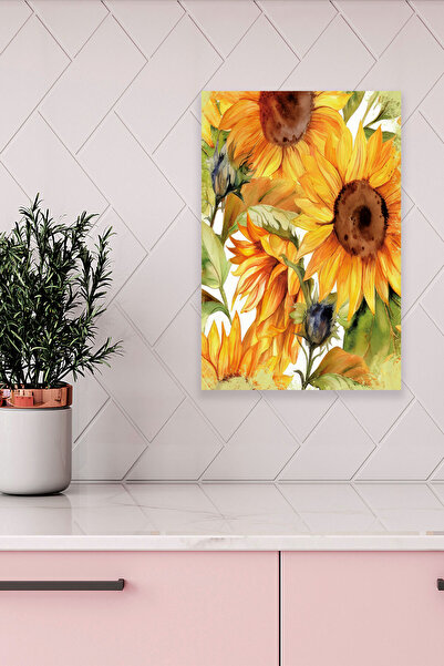 qoeuyl boutique Θέμα ηλίανθου Νο: 5 Ρετρό Vintage 18x27 MDF Ξύλινη αφίσα ζωγρ...