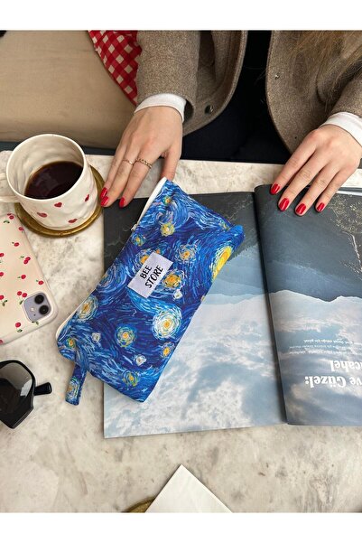 bee store Несесер за моливи с шарка на Ван Гог „Звездна нощ“