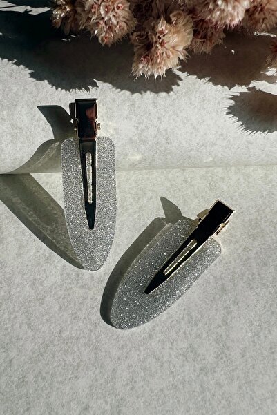 ODESE DESIGN 2'li Iz Yapmayan Klips Toka Seti Simli Gri