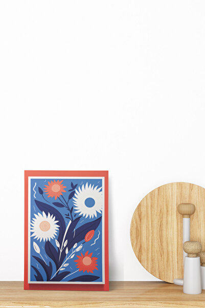 qoeuyl boutique Floral Botanical Themed No:4 Retro Vintage 18x27 MDF Ξύλινη α...