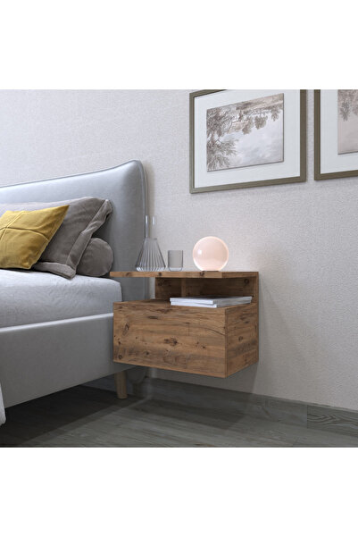 Decomob Vırea  Komodin, Duvara Monte, 45 cm, Atlantik Çam