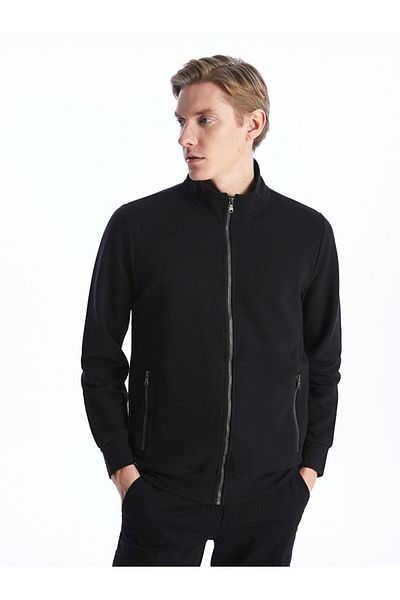 LC Waikiki High Collar Long Sleeve Men's Zipper Sweatshirt